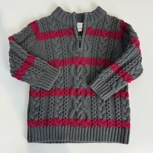 Hanna Andersson Cable Knit Quarter Zip Sweater 80 18-24 months